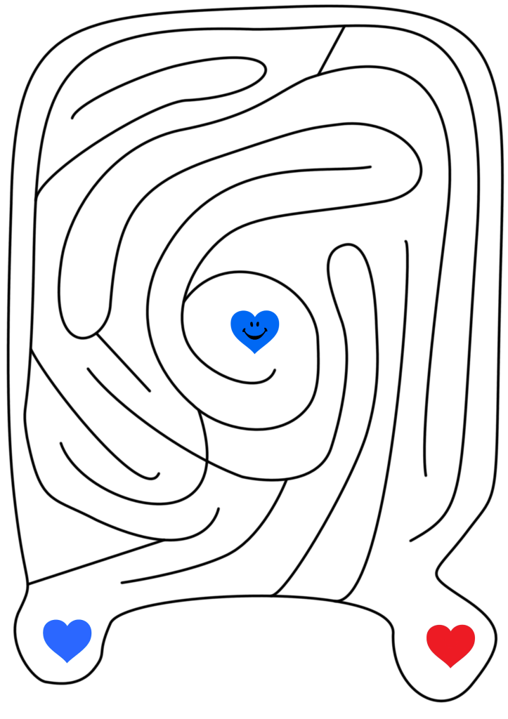 blue heart maze