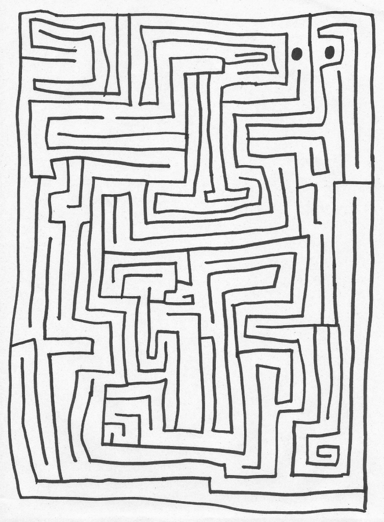 Travel from dot to dot between black lines