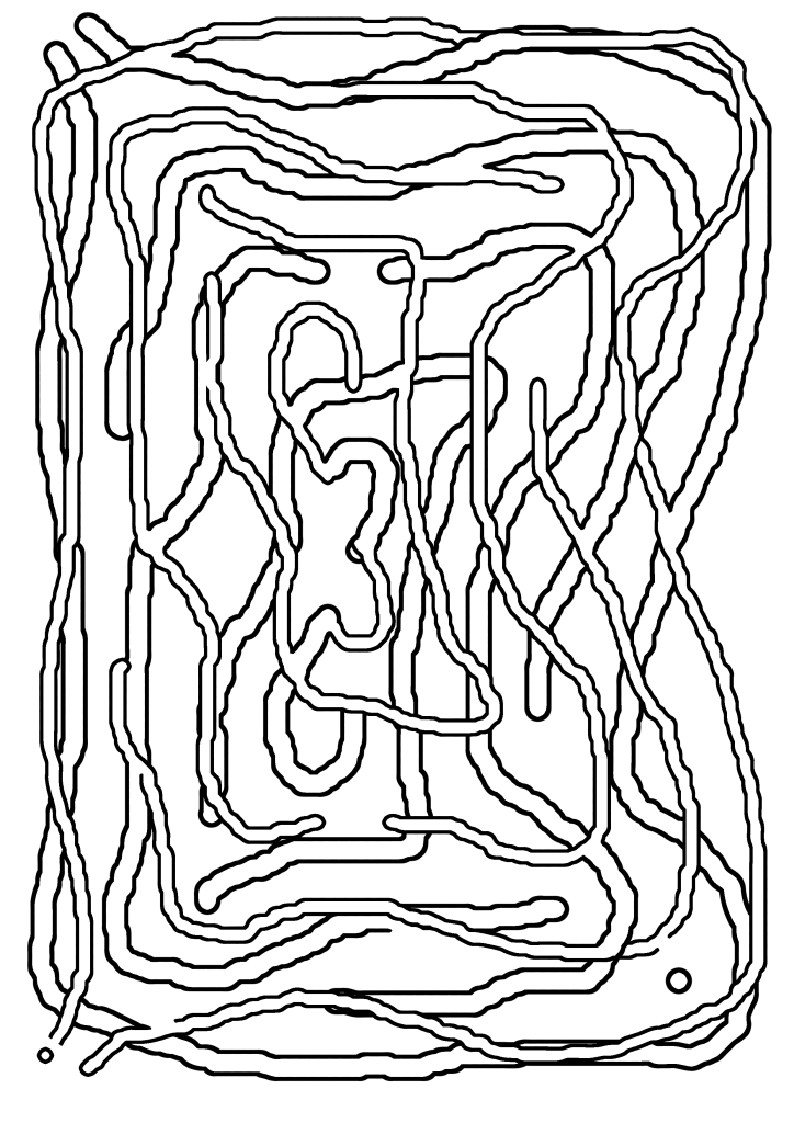 from one small circle to the other