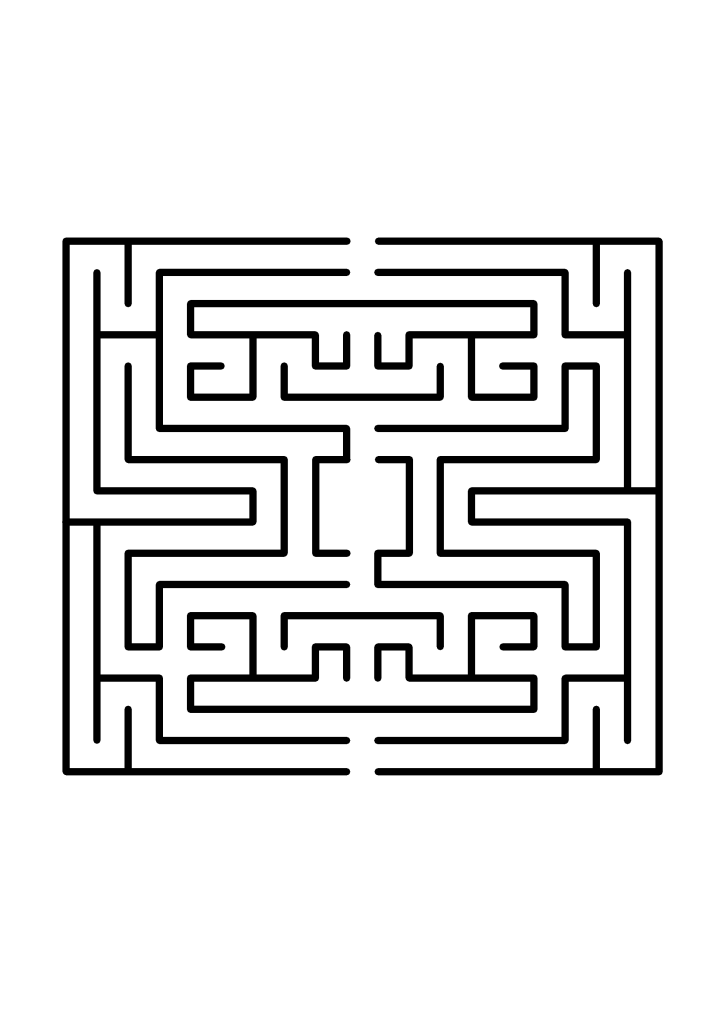 from top to bottom, *not* through the middle